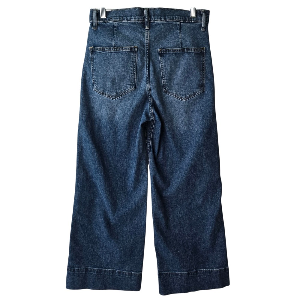 GAP Women's Denim High Rise Wide Leg Crop Dark Wash Seam Jeans 4/27R 733293-00 - Picture 10 of 15